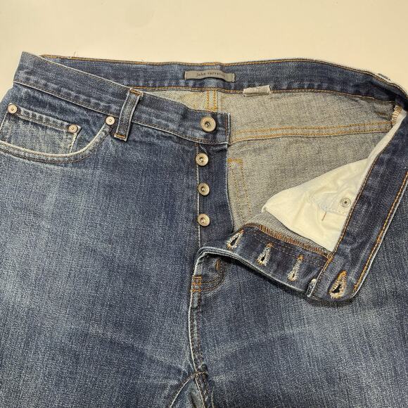 John Varvatos USA Men’s Blue Jeans Button Fly Straight Denim USA Logo Sz 34x31 - Picture 2 of 9